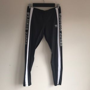 Adidas Three Stripes black tights